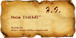 Haim Ildikó névjegykártya